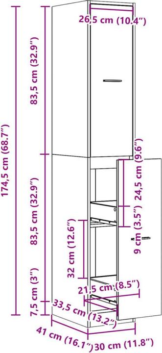 Actual product image vidaXL Apothecary cabinet