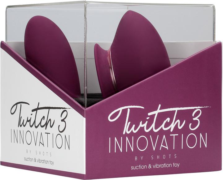 Image du produit Innovation Twitch 3 - Vibromasseur rechargeable & aspiration - Silicone - 10 Speed - Bourgogne