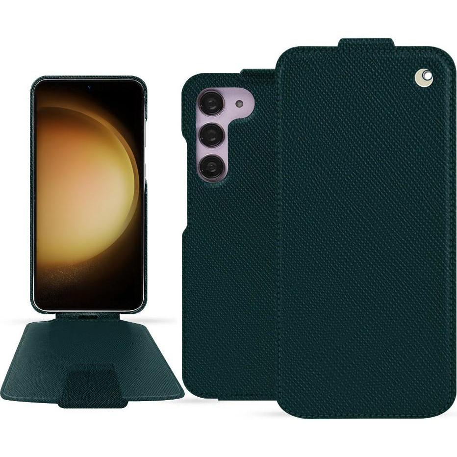 Noreve Lederschutzhülle vertikal (Samsung Galaxy S23+), Smartphone Hülle, Grün