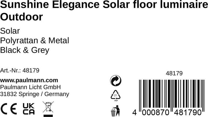 Nutritional values and ingredients Pauleen Sunshine Elegance (23 lm, IP44)