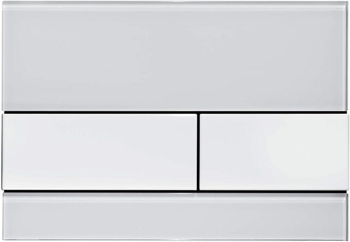 TECE Square WC Betätigungsplatte Glas weiss, Tasten Edelstahl gebürstet