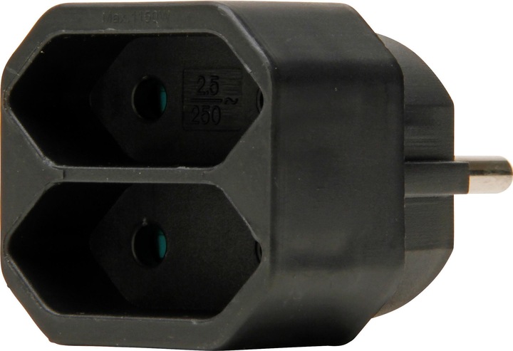 Produktbild Kopp Eurokopp Doppelstecker Schwarz (CEE 7/16, 2 x)