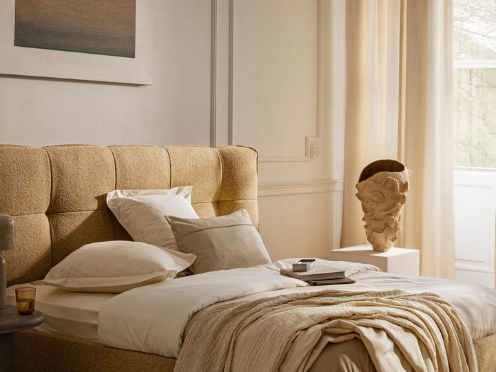 Actual product image Micadoni Velvet Storage Bed With Headboard, "Eric", Terracotta, 225x270x104 Made in Europe (180 x 200 cm)