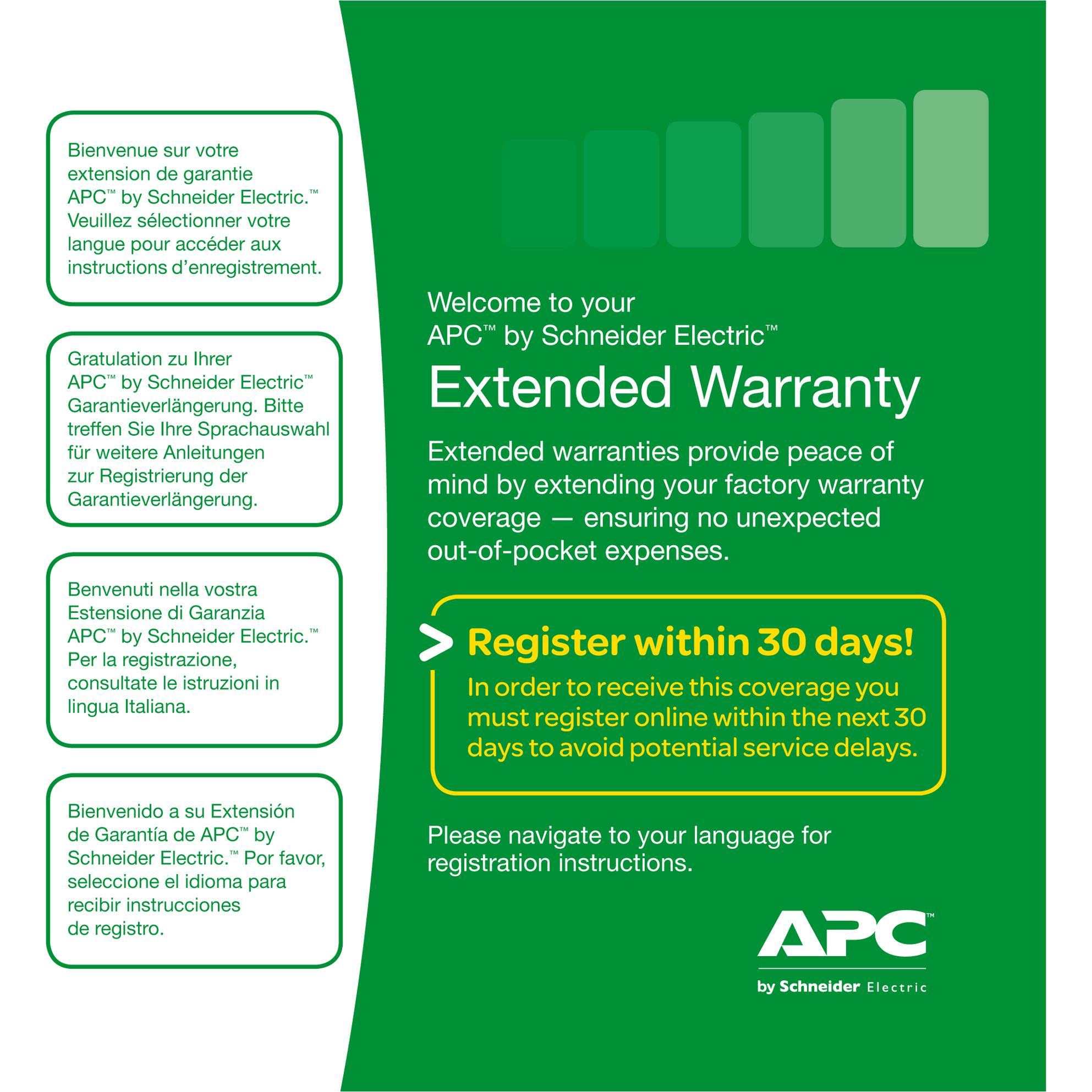 APC Service 1 Year Warranty Extension for Accessories, USV Zubehör