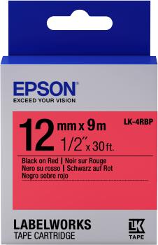 Etichetta energetica Epson Cassetta Per Etichette Lk-4rbp (1.20 cm, Nero, Rosso)