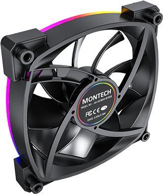 Produktbild Montech Lot de 3 Ventilateurs de boitier AX120 RGB - 12cm (Noir) (120 mm, 3 x)
