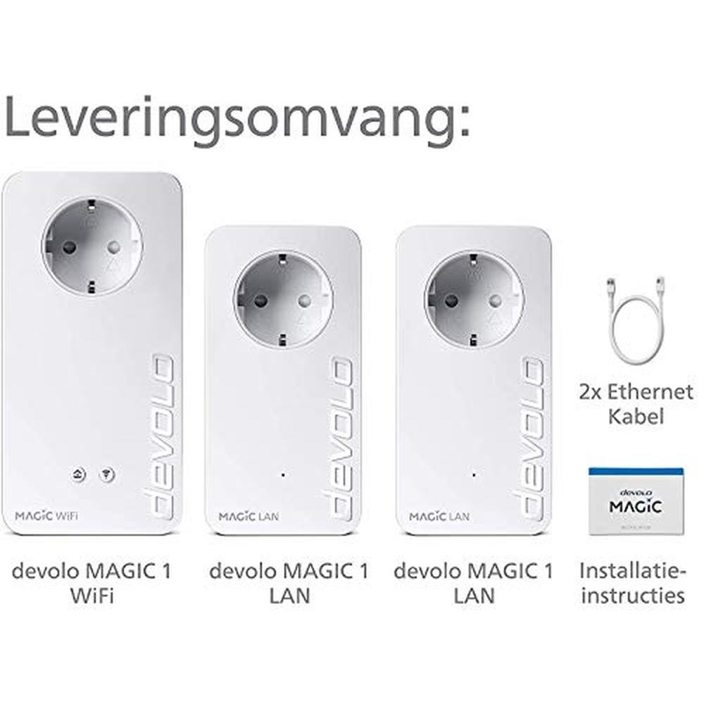 Devolo Magic 1-1200 Wifi AC Gaming Kit (1200 Mbit/s), Powerline, Weiss