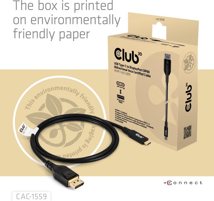 Image du produit Club 3D USB type C - DisplayPort (1 m)