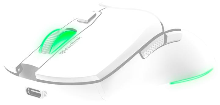Actual product image Speedlink VELOX Rechargeable RGB Gaming Mouse - Wireless, white (Cable, Wireless)