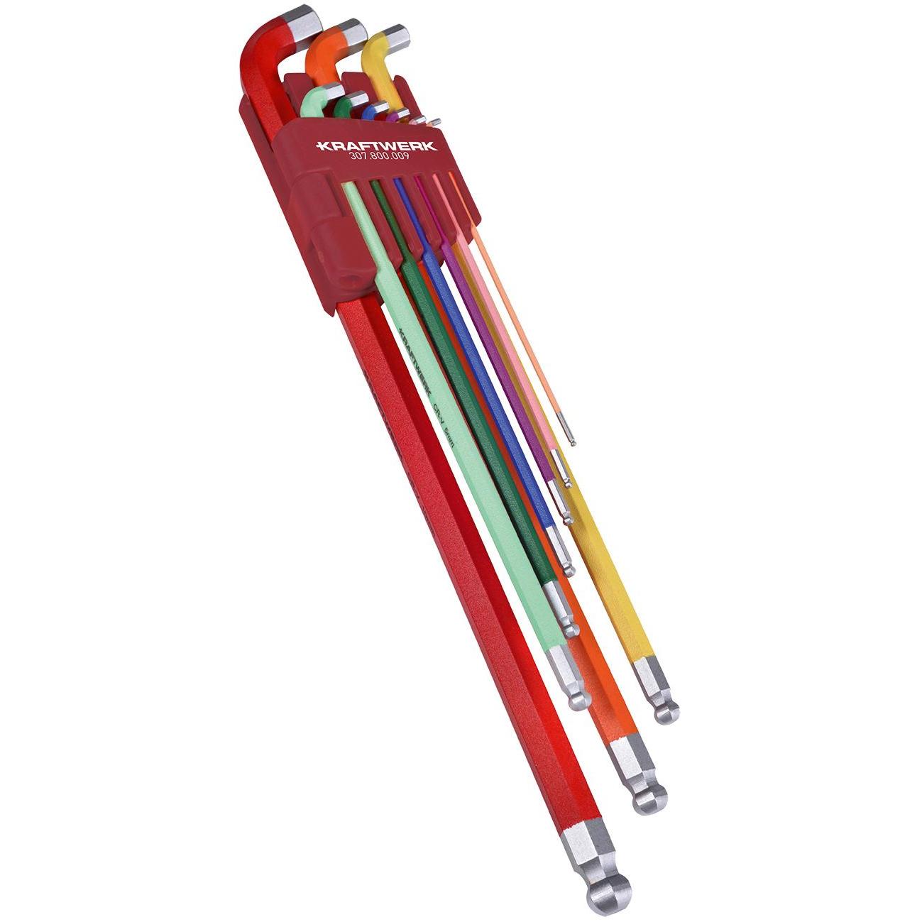 Kraftwerk, Sechskantschlüssel, Kugelkopf-Innensechskant-Satz 1.5 - 10 mm, 9 tlg.