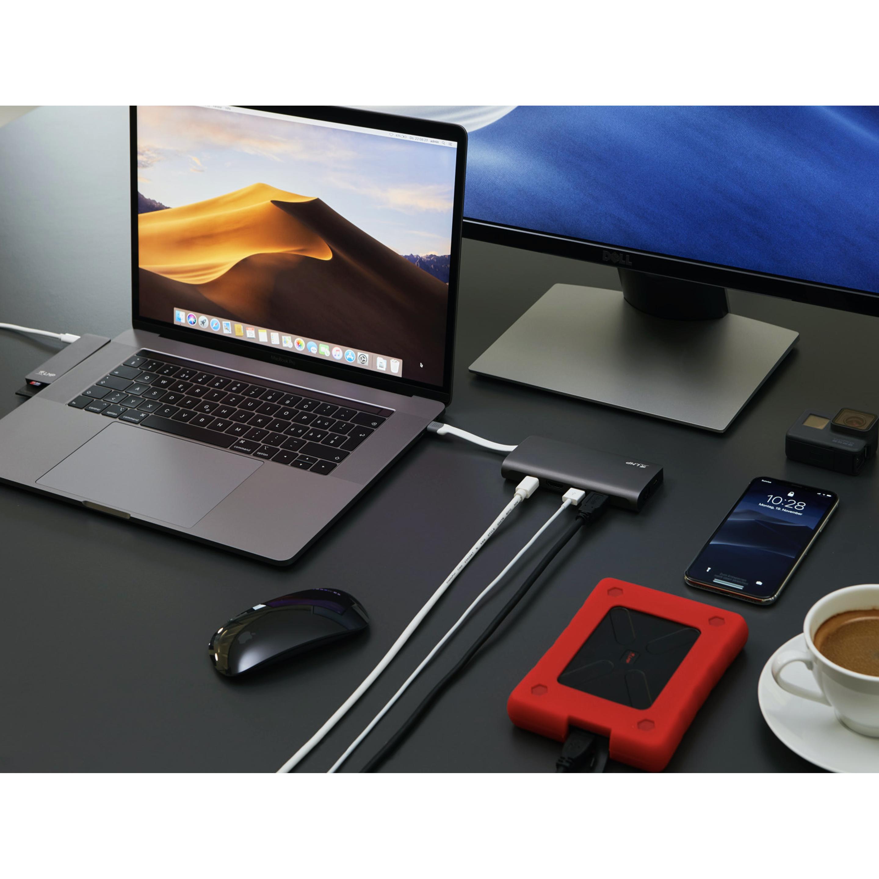 Thumbnail - LMP Travel Dock (USB-C, 9 Ports), Dockingstation + USB Hub, Grau