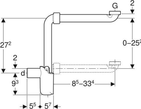 Produktbild Geberit GE Tauchrohrsiphon für WB, G1 1/4 d32 (Röhrensiphon, 1 1/4")