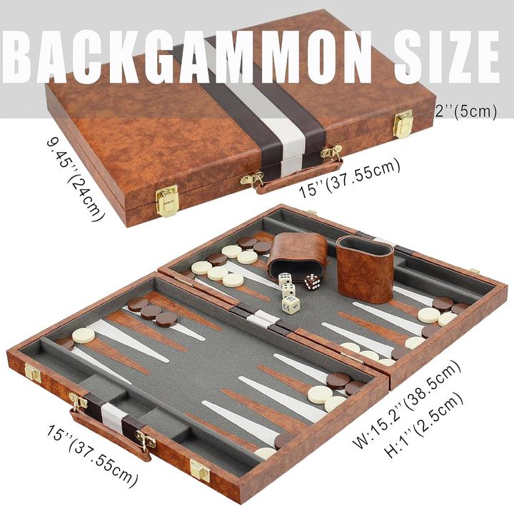 Produktbild Bucher&Rossini Backgammon-Koffer Reise-Spielset (2 Spieler)