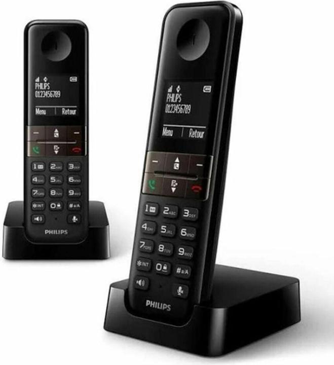 Produktbild Philips WIRELESS LANDLINE TELEPHONE D4702B/34 DUO BLACK 1.8"