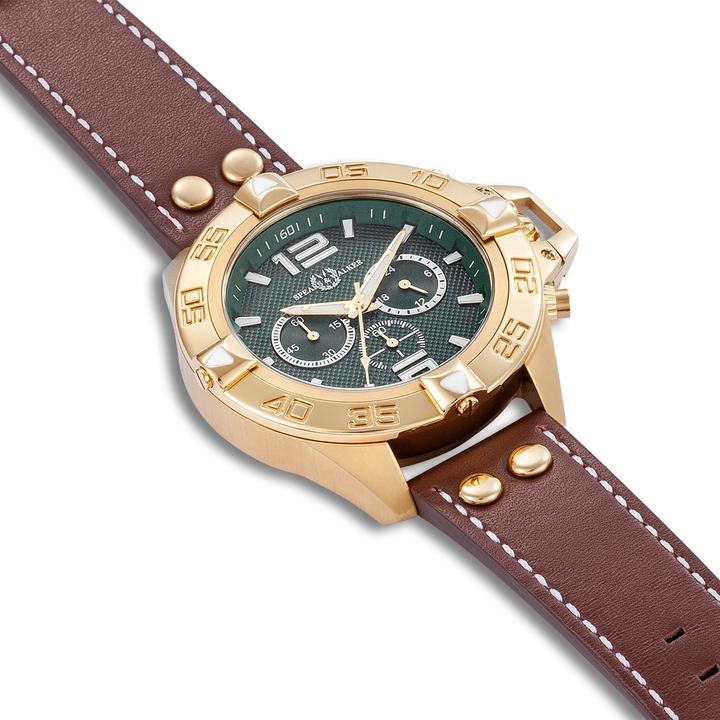Produktbild Spears & Walker Quarzuhr Varus II Echtleder Braun - 34112 (Chronograph, 49 mm)