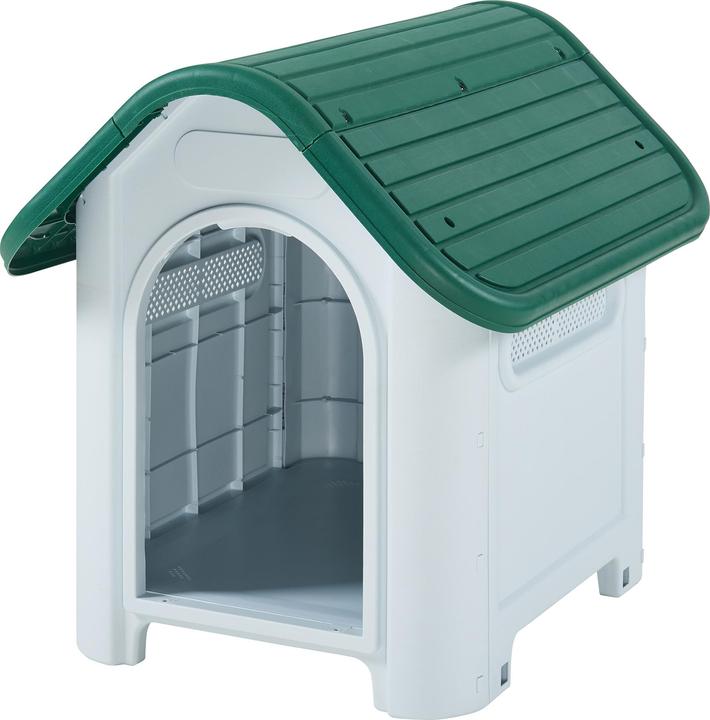 Produktbild En.Casa Hundehütte Bello 75x59x66 cm Weiss/Grün (Hundehütte)