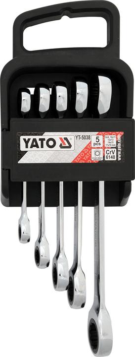 Yato YT-5038 Schraubenschlüssel-Set mit Löchern und Ratsche (19 mm)