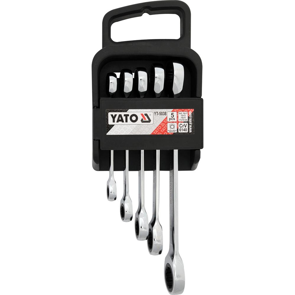 Yato, Schraubenschlüssel, YT-5038 Schraubenschlüssel-Set mit Löchern und Ratsche
