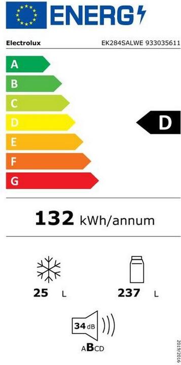 Energie-Label Electrolux EK284SALWE (262 l)