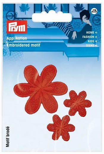 Image du produit Prym Application fleurs petites/grandes, rouge