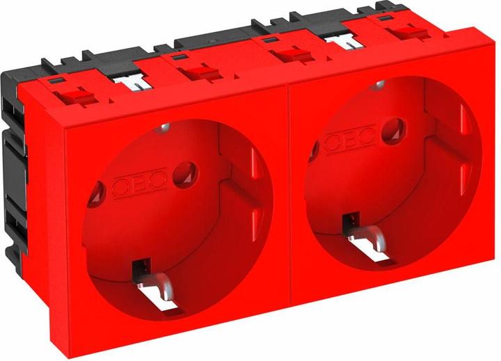 Actual product image OBO Bettermann Vertr socket outlet 0 degree 2-fold protective contact STD