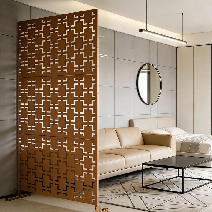Produktbild Casa.Pro Trennwand Basciano verzinkter Stahl 180x90 cm Braun