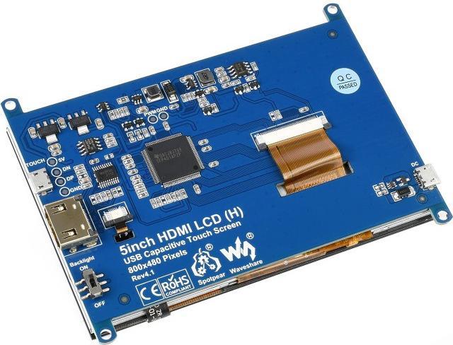 Immagine prodotto WaveShare Schermo LCD capacitivo touchscreen da 5 pollici versione Slim H V4