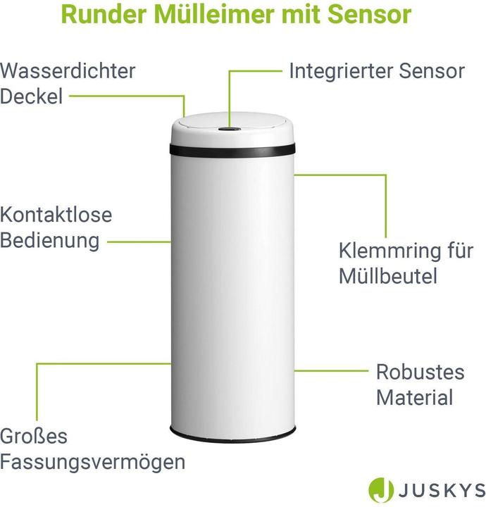 Image du produit Juskys Sensor-Mülleimer, 50L (50 l)
