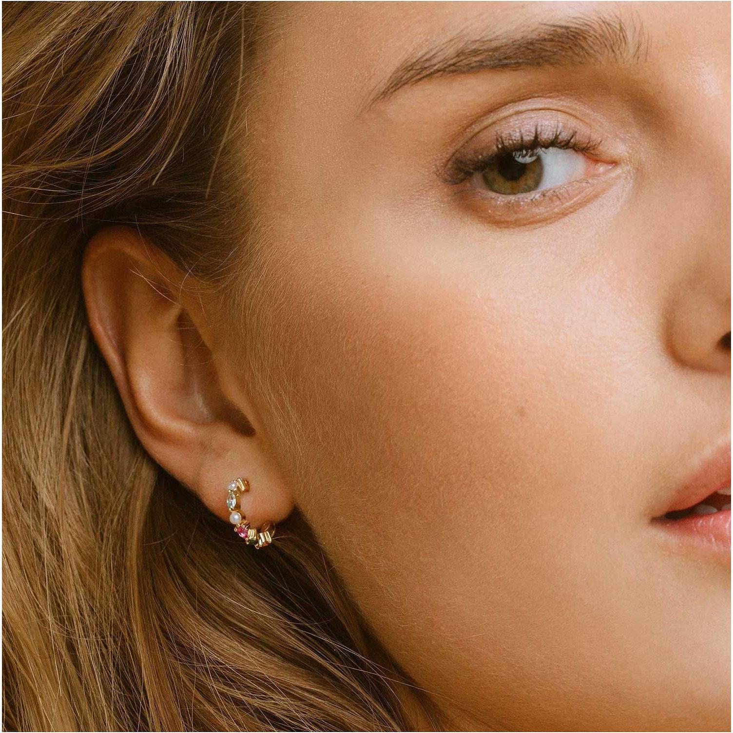 Thumbnail - Sif Jakobs, Ohrringe, Charming gold-plated earrings with Adria pearls SJ-E12234-PXCZ-YG, (925er Silber)