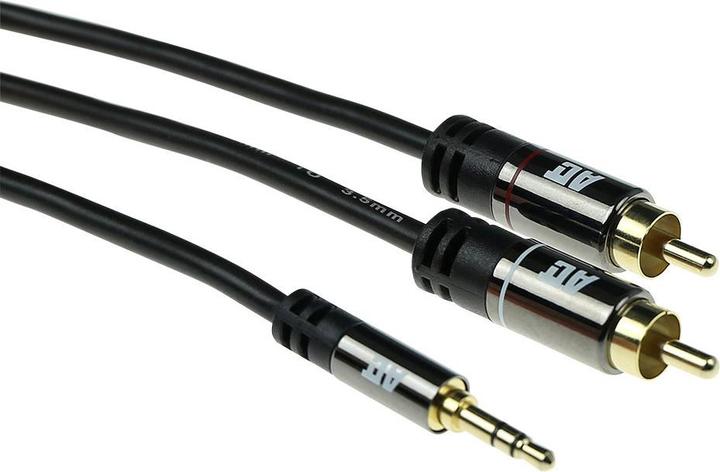 Actual product image ACT 3 meter High Quality audio connection cable 1x 3,5mm stereo jack male - 2x RCA male (3 m)
