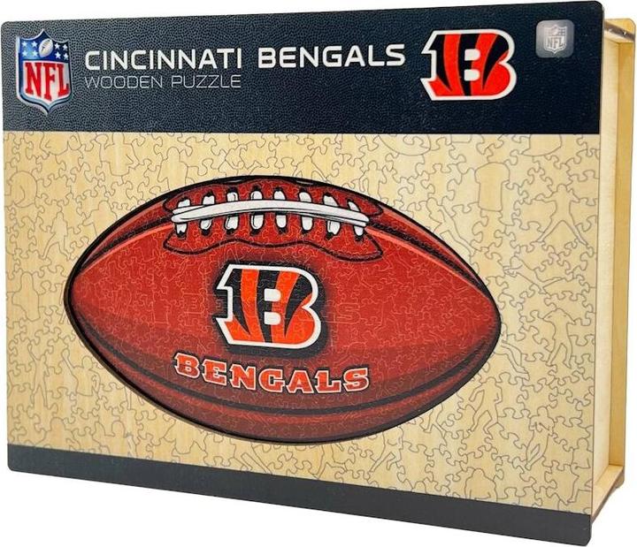 Iconic NFL - Cincinnati Bengals– Football with Logo - Wooden Puzzle Size S (150 pieces) (150 pieces)