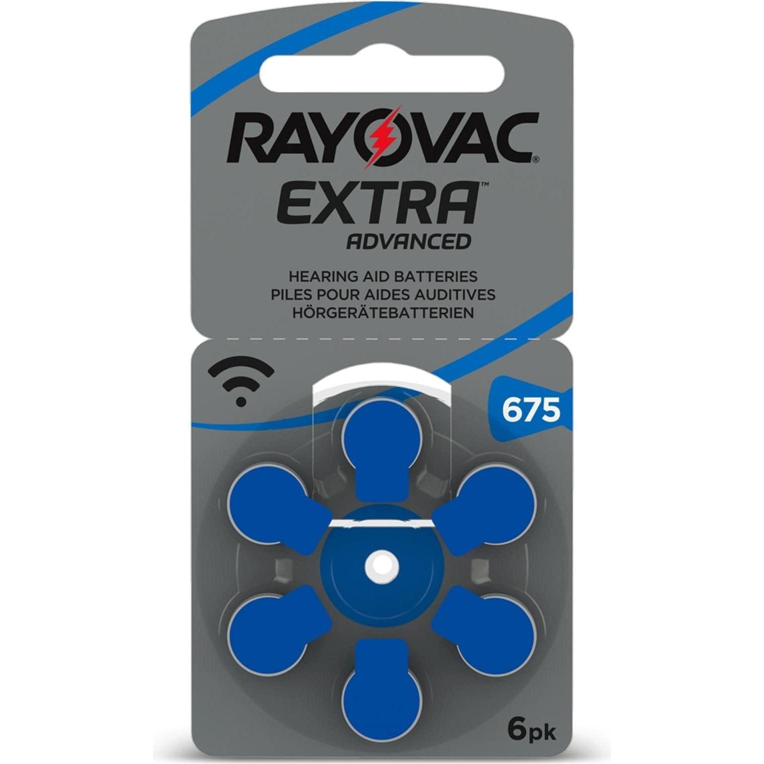 Rayovac Hörgeräte-Batterie, EXTRA ADVANCED, Grösse 675, 6 Stück (675, 640 mAh), Batterien + Akkus
