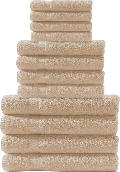 Casativo Handtuchset 12-teilig, je 4 Gäste-, Hand- und Duschtücher (50 x 100 cm, 70 x 140 cm, 30 x 50 cm)