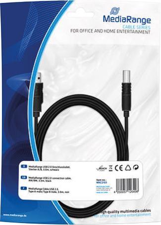 Image du produit MediaRange USB type A - USB type B (3 m, USB 2.0)
