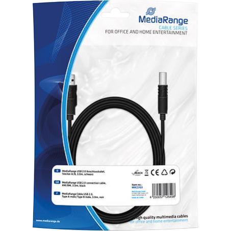Thumbnail - MediaRange USB Typ A – USB Typ B (3 m, USB 2.0), USB Kabel