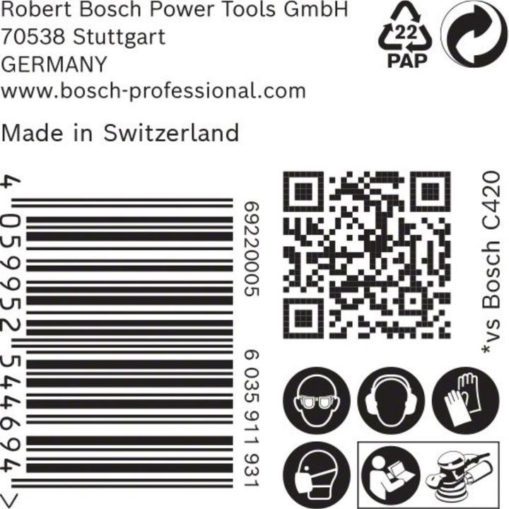 Produktbild Bosch Professional Zubehör EXPERT C470 Schleifpapier Mehrloch für Exzenterschleifer, 125 mm, G 220, 50-tlg. (220)