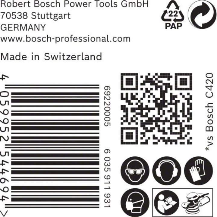 Actual product image Bosch Professional Zubehör EXPERT C470 Sandpaper multi-hole for random orbital sander, 125 mm, G 220, 50 pcs. (220)