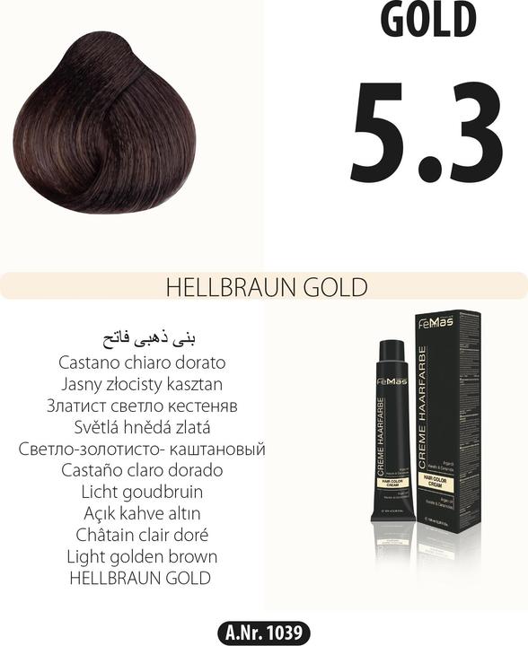 Produktbild FemMas (5.3) Haarfarbe Hellbraun Gold 100ml (Hellbraun gold)