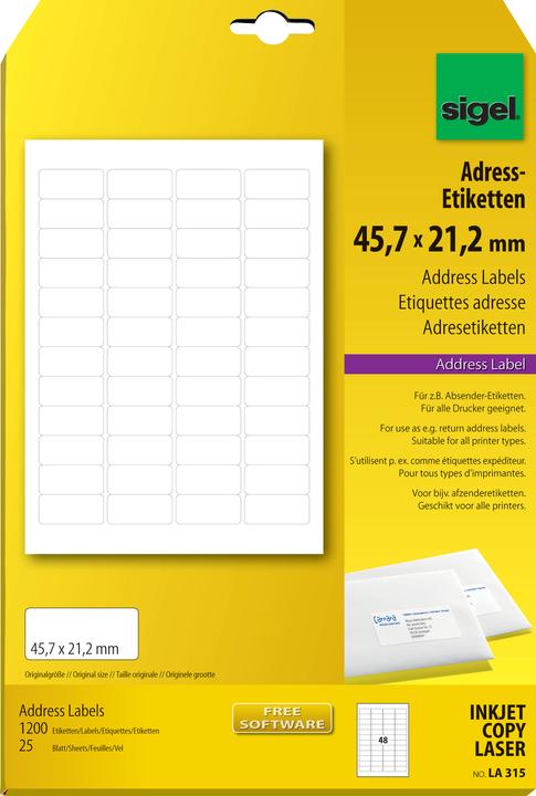 Immagine prodotto Sigel Etichette di indirizzo