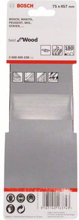 Image du produit Bosch Professional Zubehör PRO X440 bande abrasive, 75 x 457 mm, G180 (180)