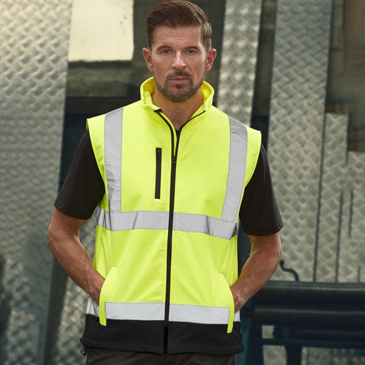 Produktbild Yoko Hi Vis Softshell Arbeitsweste Bodywarmer (L)