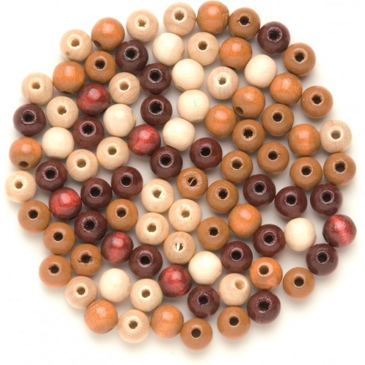 Glorex Holzperle 6mm 118St braun-mix
