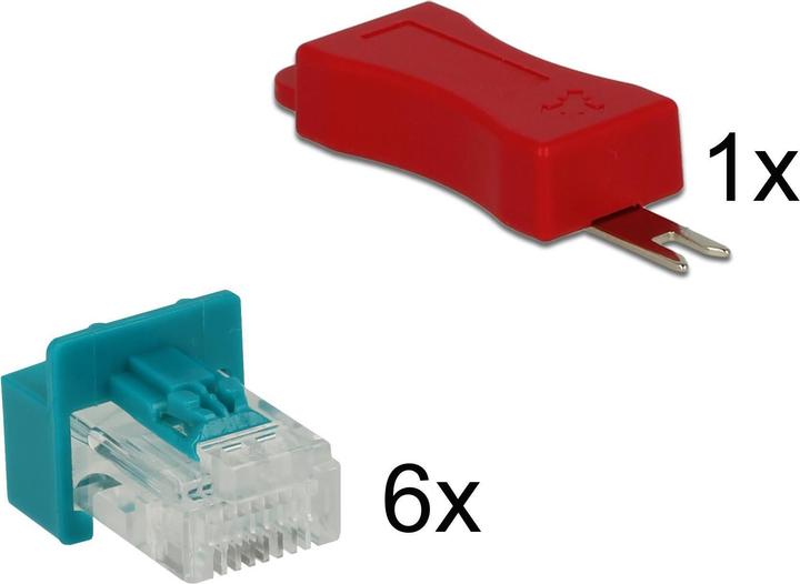 Image du produit Delock Clip de verrouillage RJ45 avec connecteur (Câble réseau Connecteur)