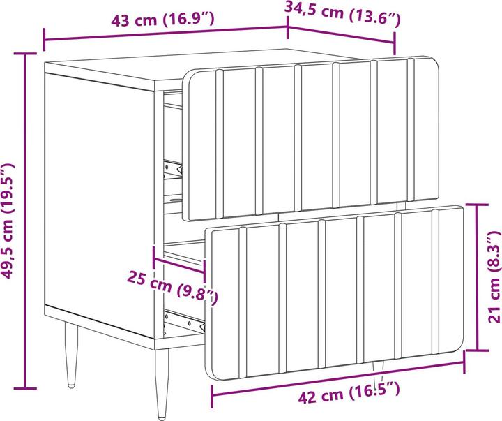 Immagine prodotto vidaXL Nachttisch (34.50 x 43 x 49.50 cm)