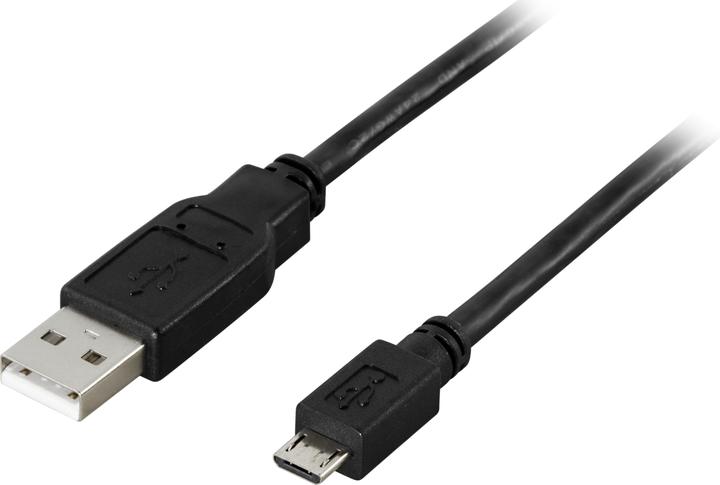 Produktbild Deltaco USB 2.0 Cable A/micro B, USB cable USB A Micro-USB B Black (3 m, USB 2.0)