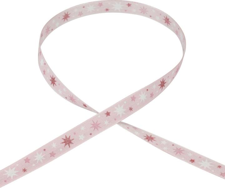 Produktbild Viana Geschenkband Weihnachten mit Sternmuster und Glitter 20 Meter