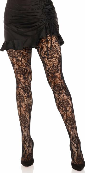 Actual product image Leg Avenue Wild Rose Fishnet Tights (One size)