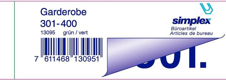 Produktbild Simplex Garderobenblöcke (100x)