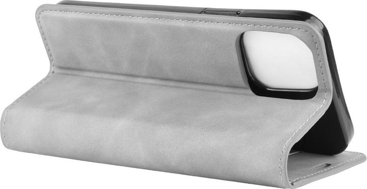 Produktbild Cover-Discount iPhone 12 / 12 Pro - Seidige Stand Flip Case Hülle grau (Apple iPhone 12, Apple iPhone 12 Pro)