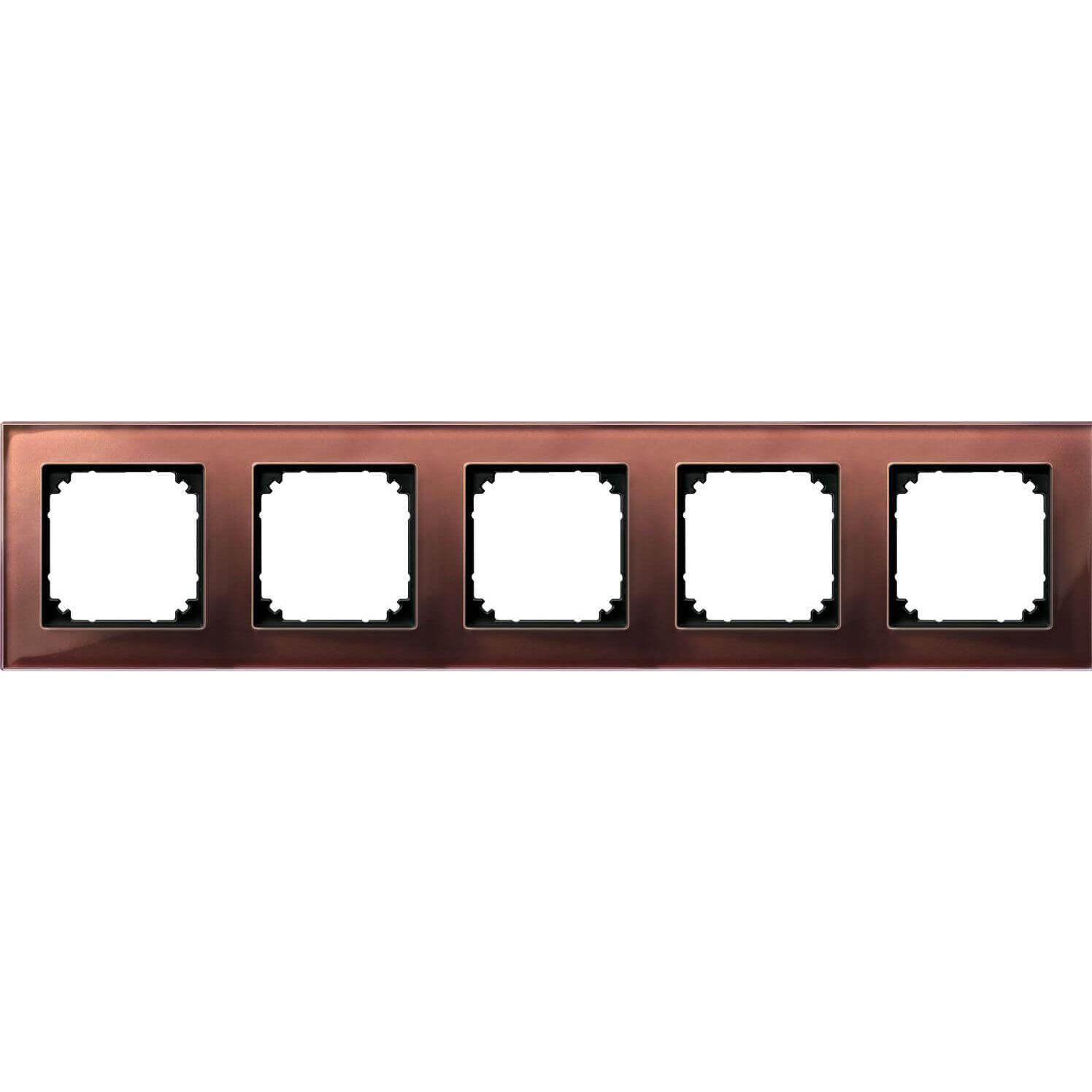 Merten, Zubehör Schalterprogramm, Rahmen 5f mahag glz M-PLAN Glas f.GEB-K 489515